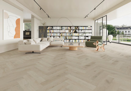 Smoked Grey Waterproof SPC Herringbone Click Flooring