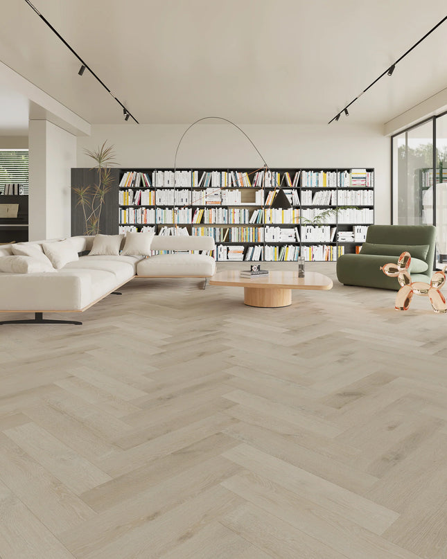 Smoked Grey Waterproof SPC Herringbone Click Flooring