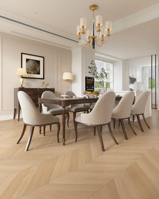 Prime AB Invisible Lacquered Engineered Chevron Oak Flooring
