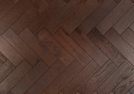 Walnut Stain Matt Lacquered Engineered Herringbone Flooring