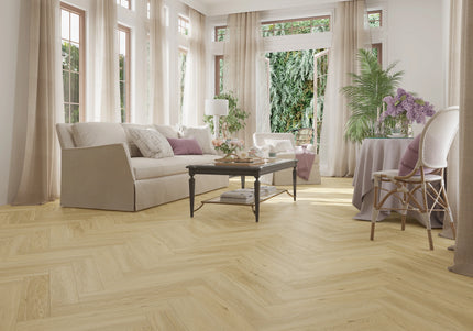 Classic Oak Waterproof SPC Herringbone Flooring with Click System