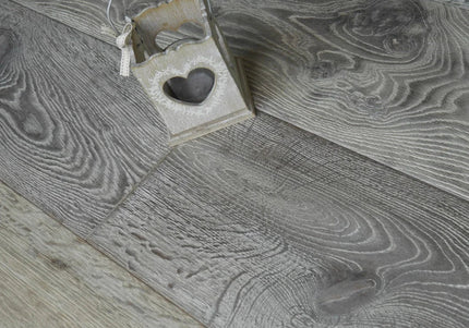 Distressed  Charcoal Grey Engineered Wood Flooring | Pukka Flooring