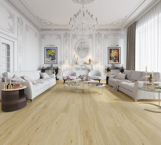 Highland Natural Oak Glue-Down Luxury Vinyl Flooring