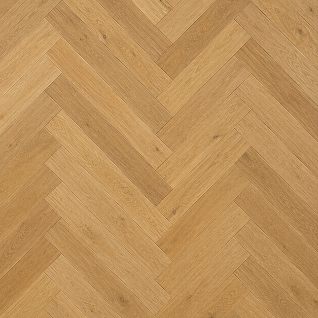Natural Brushed Lacquered Engineered Herringbone Flooring