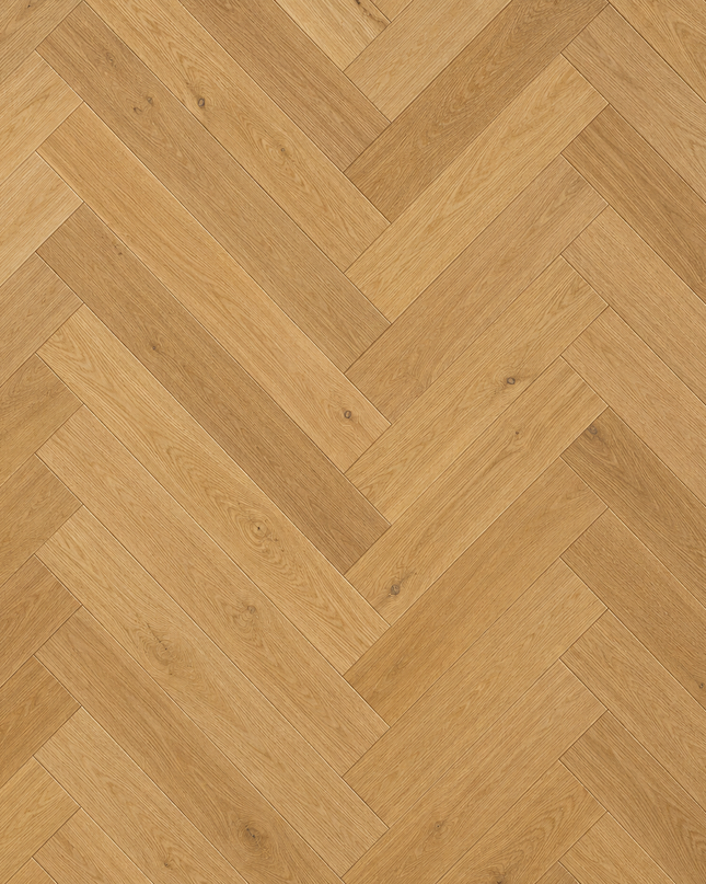 Natural Brushed Lacquered Engineered Herringbone Flooring