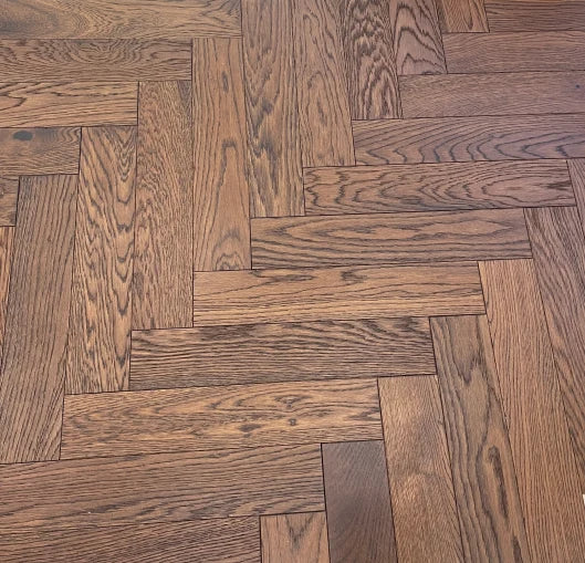 Whiskey Oak Brushed Lacquered Engineered Herringbone Flooring