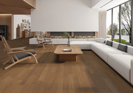 Coffee Oak Classic Grade Brushed Matt Lacquered Engineered Oak Flooring