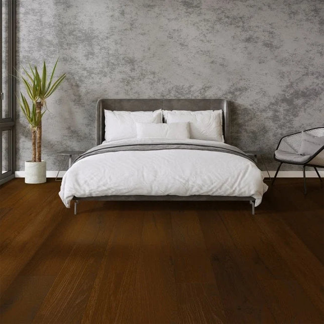 Light Brown Smoked Wax Oiled Classic Grade Engineered Oak Flooring