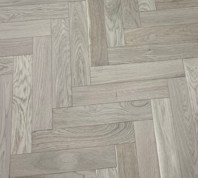 Invisible Oak Matt Lacquered Engineered Herringbone Flooring