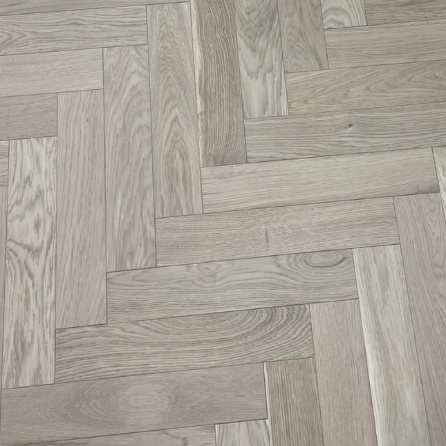 Invisible Oak Matt Lacquered Engineered Herringbone Flooring