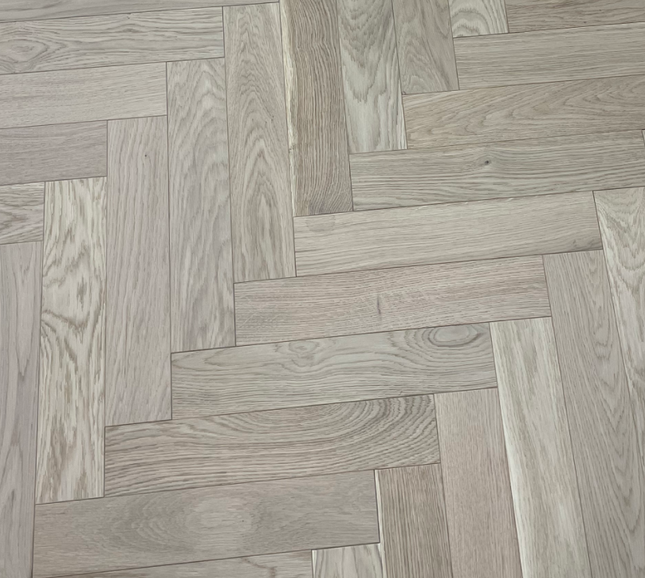 Invisible Oak Matt Lacquered Engineered Herringbone Flooring