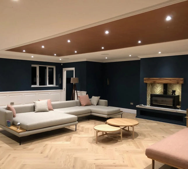Invisible Finish Lacquered Click Engineered Herringbone Flooring