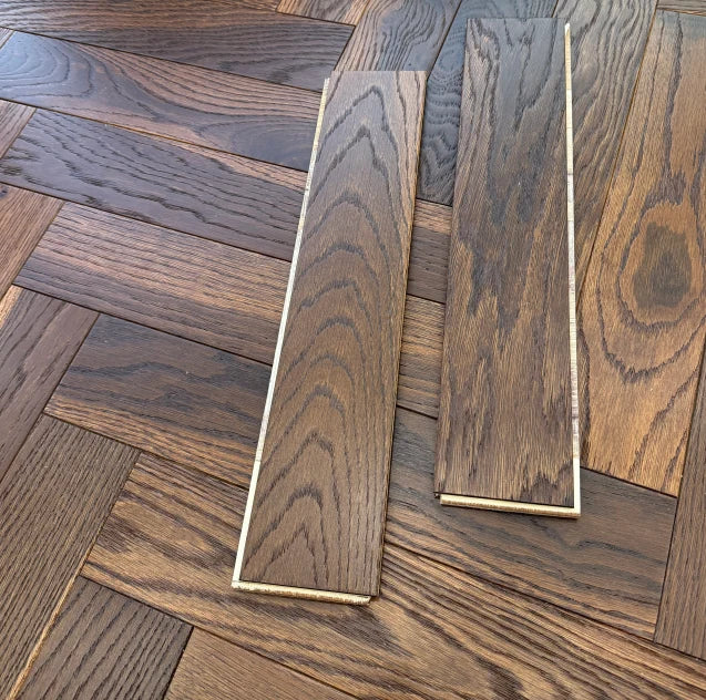 Twilight Timber Smoked Natural Oiled Engineered Herringbone Flooring