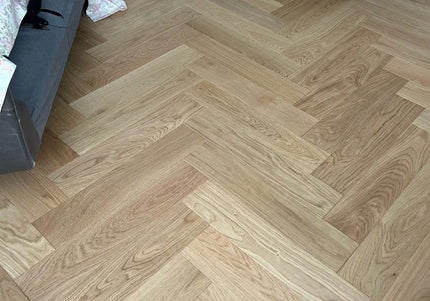 Prime AB Natural Matt Lacquered Engineered Herringbone Flooring