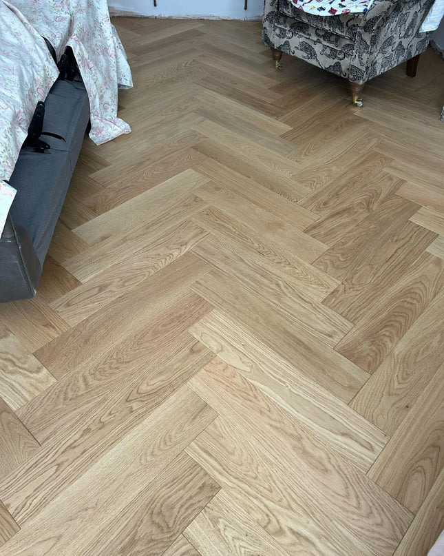Prime AB Natural Matt Lacquered Engineered Herringbone Flooring