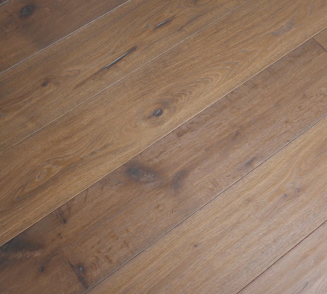 Handscraped Antique Light Brown Classic Grade Engineered Oak Flooring