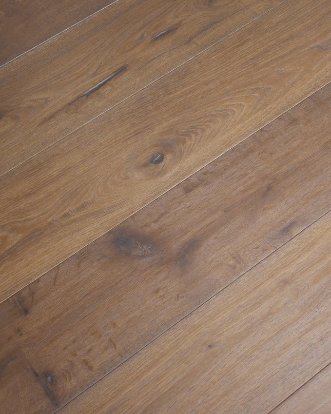 Handscraped Antique Light Brown Classic Grade Engineered Oak Flooring