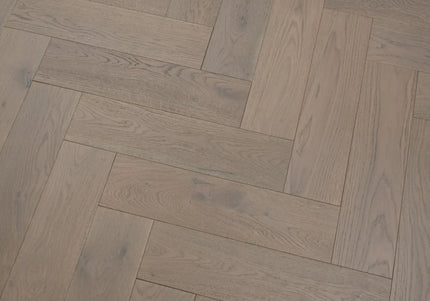 Grey Brushed UV Oiled Click Engineered Herringbone Flooring
