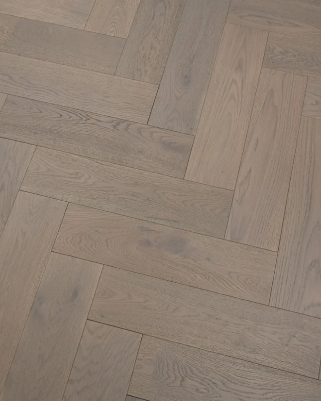 Grey Brushed UV Oiled Click Engineered Herringbone Flooring