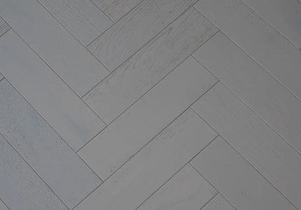 White Brushed Oak Herringbone Flooring | Pukka Flooring