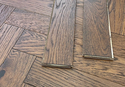 Whiskey Oak Brushed Lacquered Engineered Herringbone Flooring