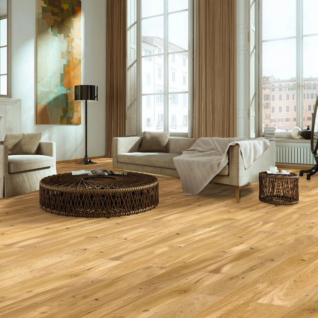 Pukka Flooring 5G Engineered Oak – Natural Oak Lacquered 14 x 155mm European Engineered Oak 4V Bevel, 1092mm