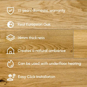 Pukka Flooring 5G 14 x 180mm European Engineered Oak – Natural Oak Brushed & Matt Lacquered Engineered Oak Flooring