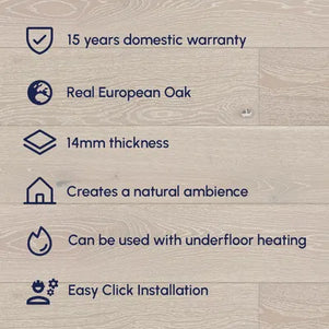 Pukka Flooring 5G 14 x 180mm European Engineered Oak – Clay Grey Brushed & Matt Lacquered Engineered Oak Flooring