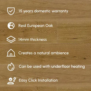 Pukka Flooring 5G 14 x 180mm European Engineered Oak – Smoked Oak Brushed & Matt Lacquered Engineered Oak Flooring
