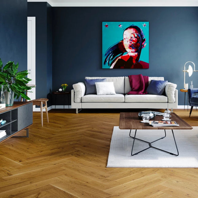 Pukka Flooring Loc Engineered Herringbone – 14 x 110mm Herringbone Engineered LOC – Smoked Oak Brushed Matt Lacquered