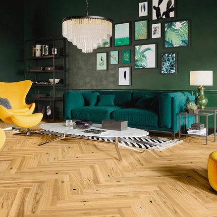 Pukka Flooring Loc Engineered Herringbone – 14 x 110mm Herringbone Engineered LOC – Invisible Oiled Oak 4V Nature