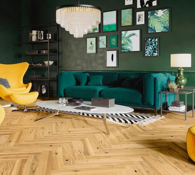 Pukka Flooring Loc Engineered Herringbone – 14 x 110mm Herringbone Engineered LOC – Invisible Oiled Oak 4V Nature