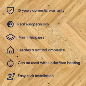 Pukka Flooring Loc Engineered Herringbone – 14 x 110mm Herringbone Engineered LOC – Invisible Oiled Oak 4V Nature