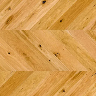 Pukka Flooring Engineered Oak Flooring – 14 x 130mm Chevron Engineered Oak – Natural Oak Brushed & Matt Lacquered
