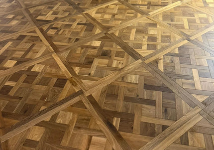 Brushed Smoked Oiled Versailles Pattern Oak Flooring