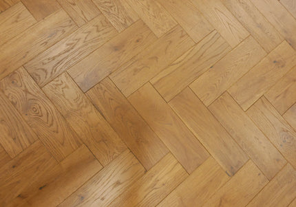 Golden Smoke Brushed & Oiled Solid Oak Herringbone Flooring