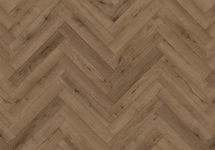 Smoked Oak Designer Herringbone Laminate Flooring