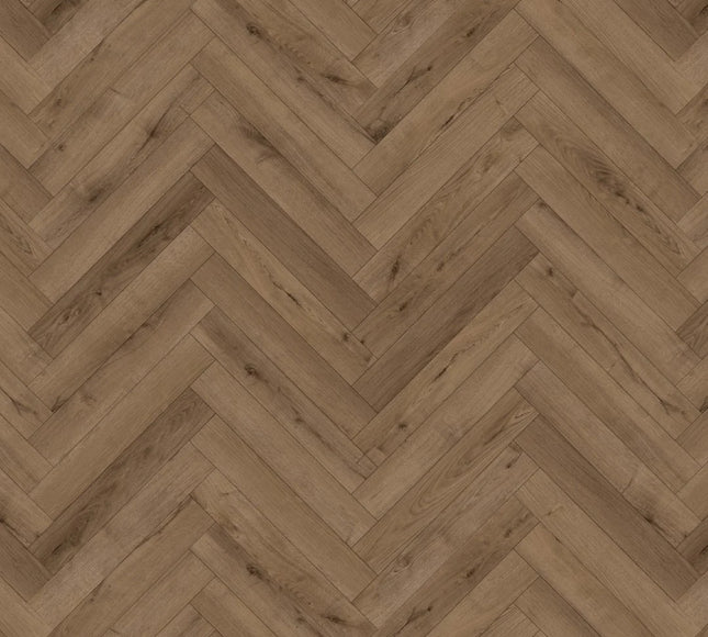 Smoked Oak Designer Herringbone Laminate Flooring