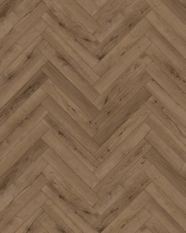 Smoked Oak Designer Herringbone Laminate Flooring