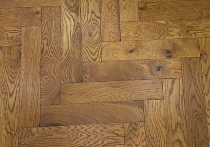 Harvest Golden Brushed Oiled Engineered Herringbone Flooring