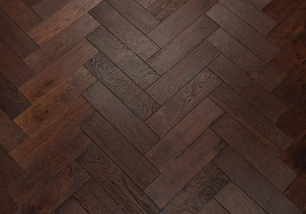 Walnut Stain Matt Lacquered Engineered Herringbone Flooring