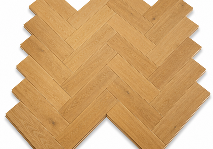Natural Brushed Lacquered Engineered Herringbone Flooring