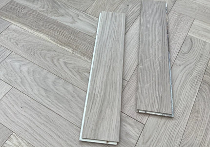 Invisible Essence Brushed Lacquered Engineered Herringbone Flooring