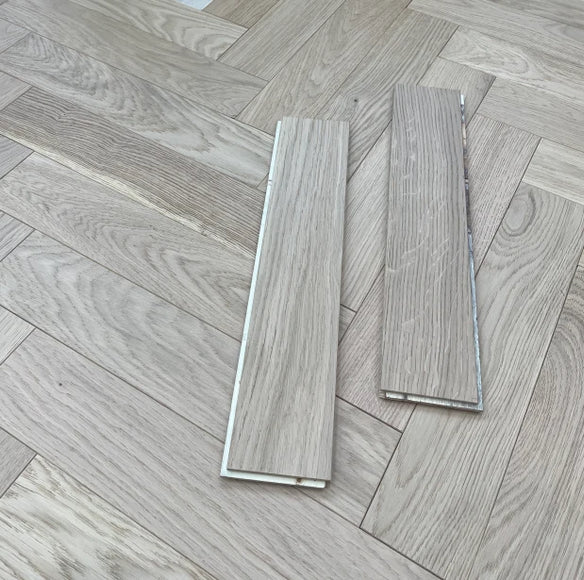 Invisible Essence Brushed Lacquered Engineered Herringbone Flooring