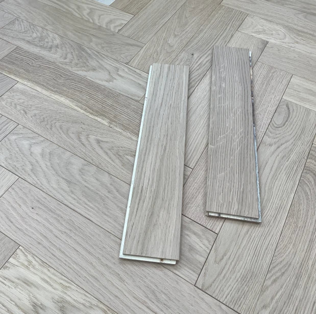 Invisible Essence Brushed Lacquered Engineered Herringbone Flooring