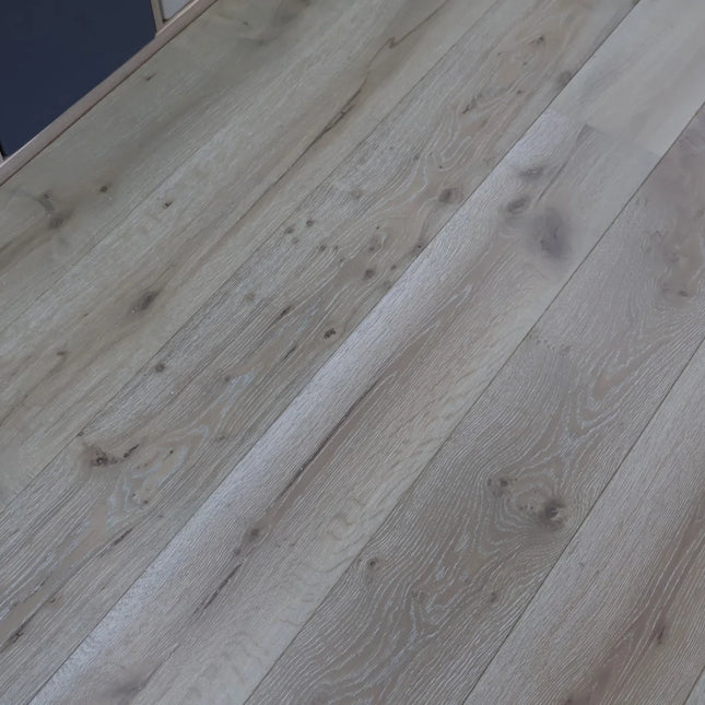 Whiteleaf Grey Matt Lacquered Engineered Oak Flooring