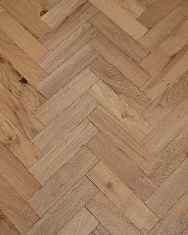 Artisan Natural Brushed Matt Lacquered Oak Herringbone Flooring