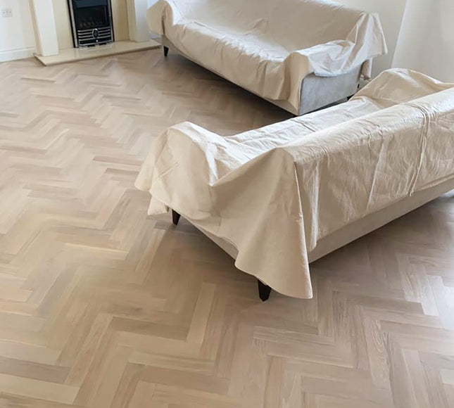 Unfinished Prime AB American Oak Engineered Herringbone Flooring