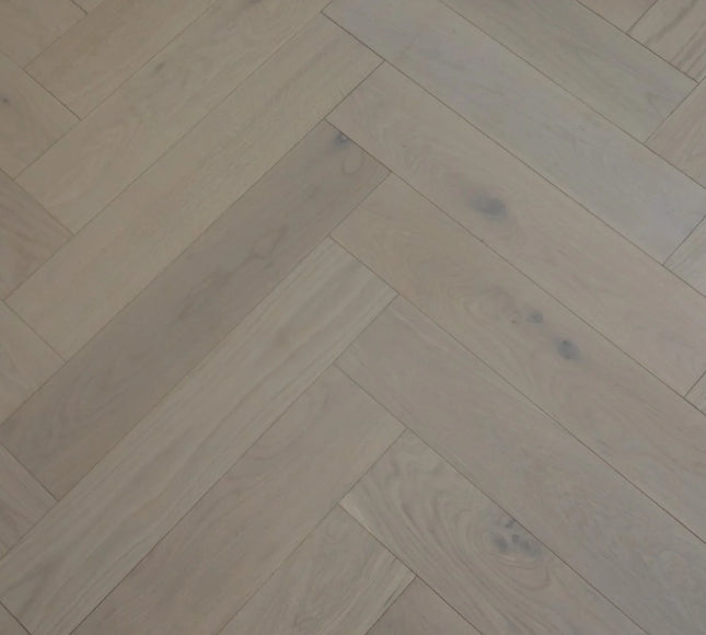 White Oiled Engineered Herringbone Flooring