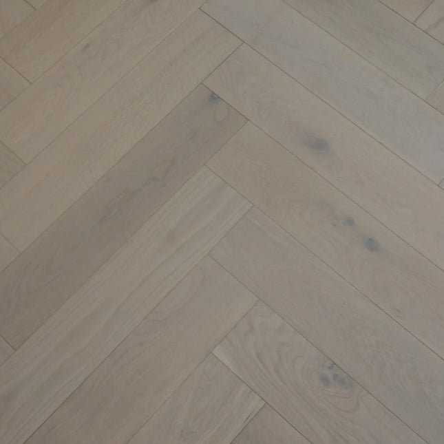White Oiled Engineered Herringbone Flooring